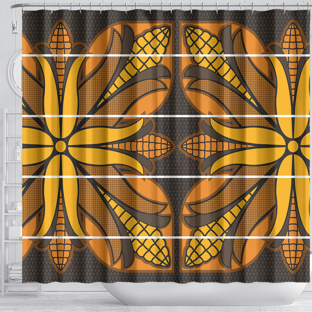 Old Gold Khotso Mojalefa Poone Shower Curtain Basotho Khotso Blanket Inspired
