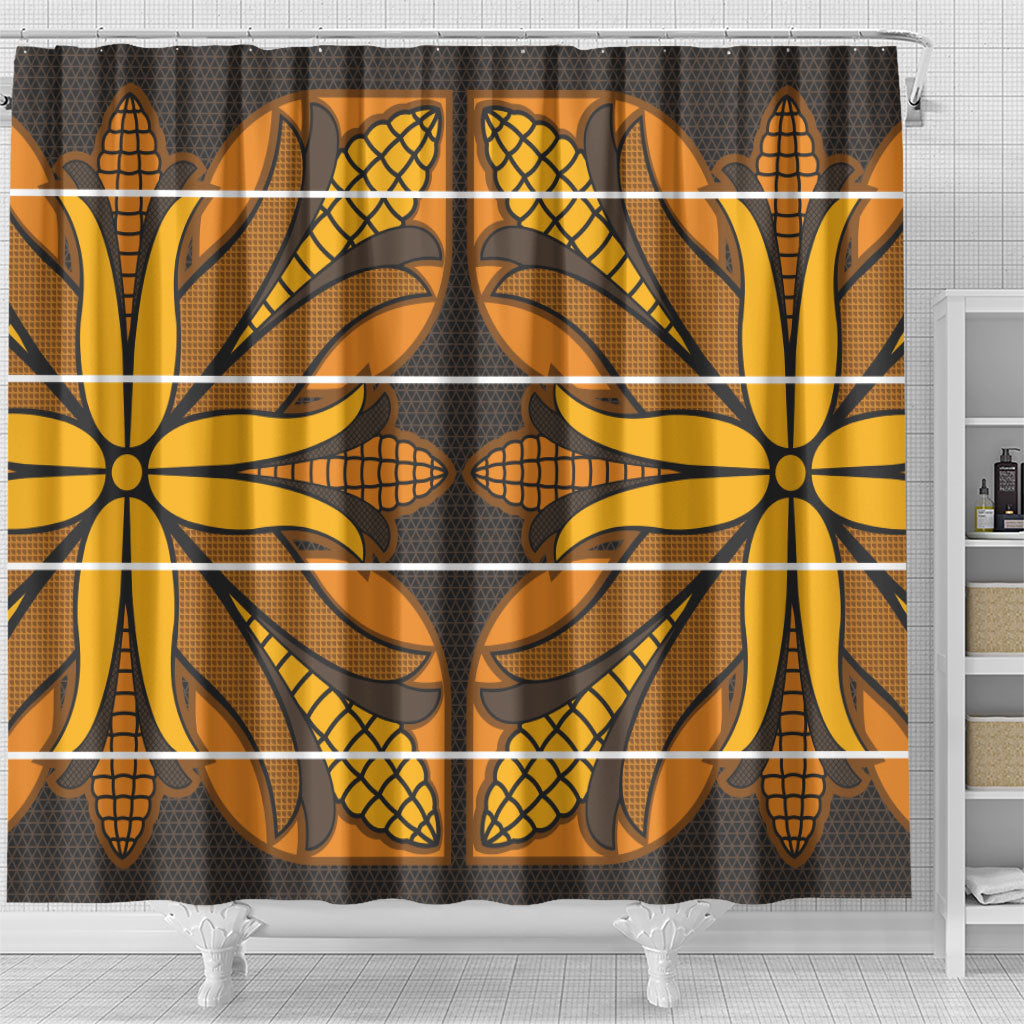 Old Gold Khotso Mojalefa Poone Shower Curtain Basotho Khotso Blanket Inspired