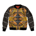 Old Gold Khotso Mojalefa Poone Sleeve Zip Bomber Jacket Basotho Khotso Blanket Inspired