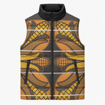Old Gold Khotso Mojalefa Poone Sleeveless Puffer Jacket Basotho Khotso Blanket Inspired