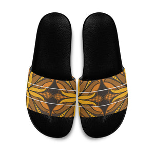 Old Gold Khotso Mojalefa Poone Slide Sandals Basotho Khotso Blanket Inspired