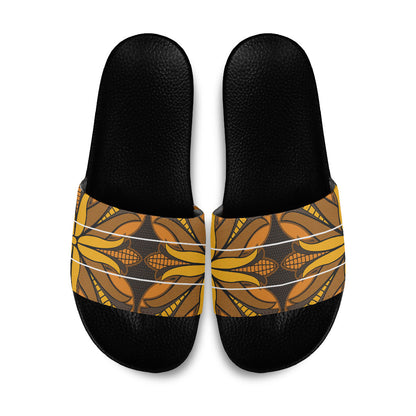 Old Gold Khotso Mojalefa Poone Slide Sandals Basotho Khotso Blanket Inspired