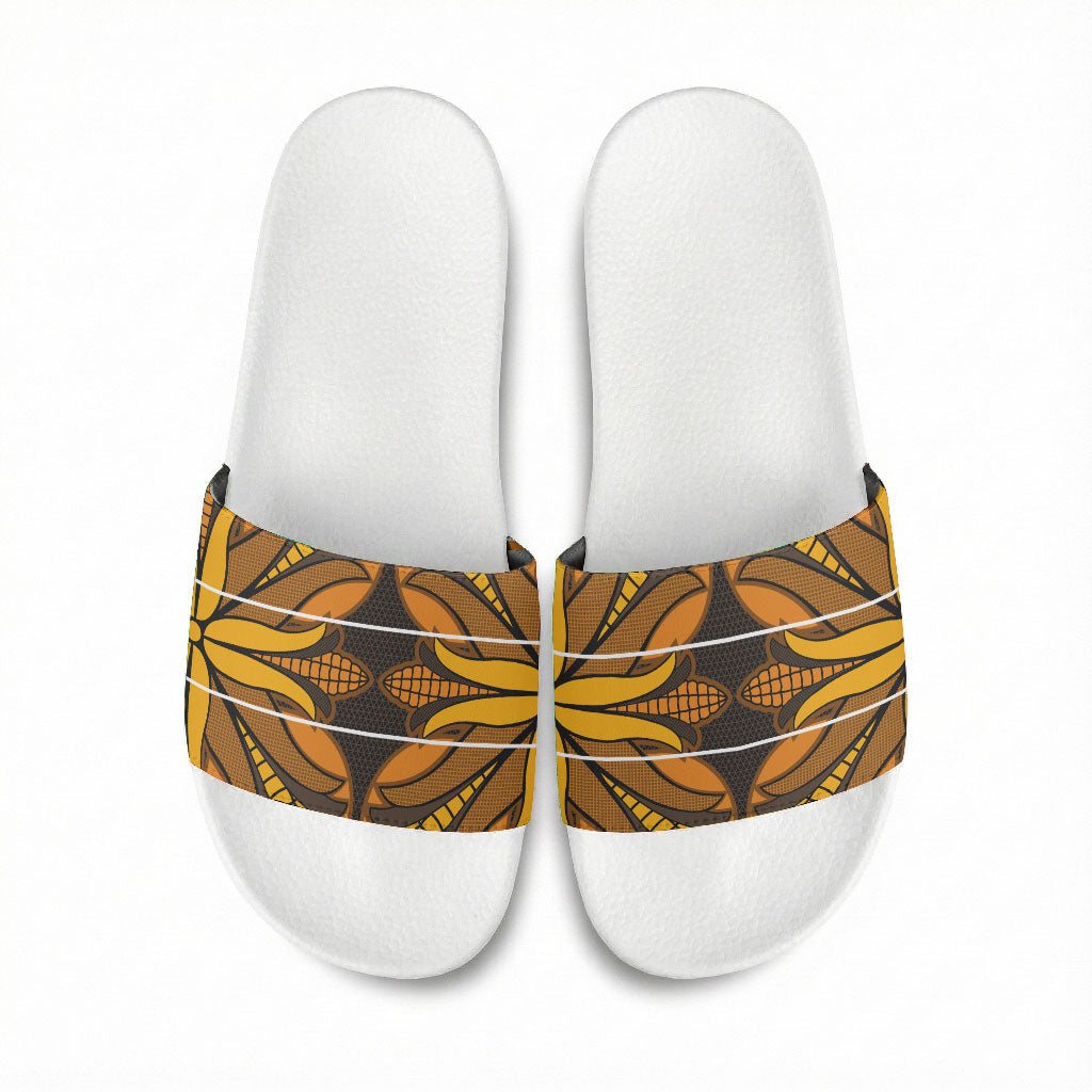 Old Gold Khotso Mojalefa Poone Slide Sandals Basotho Khotso Blanket Inspired