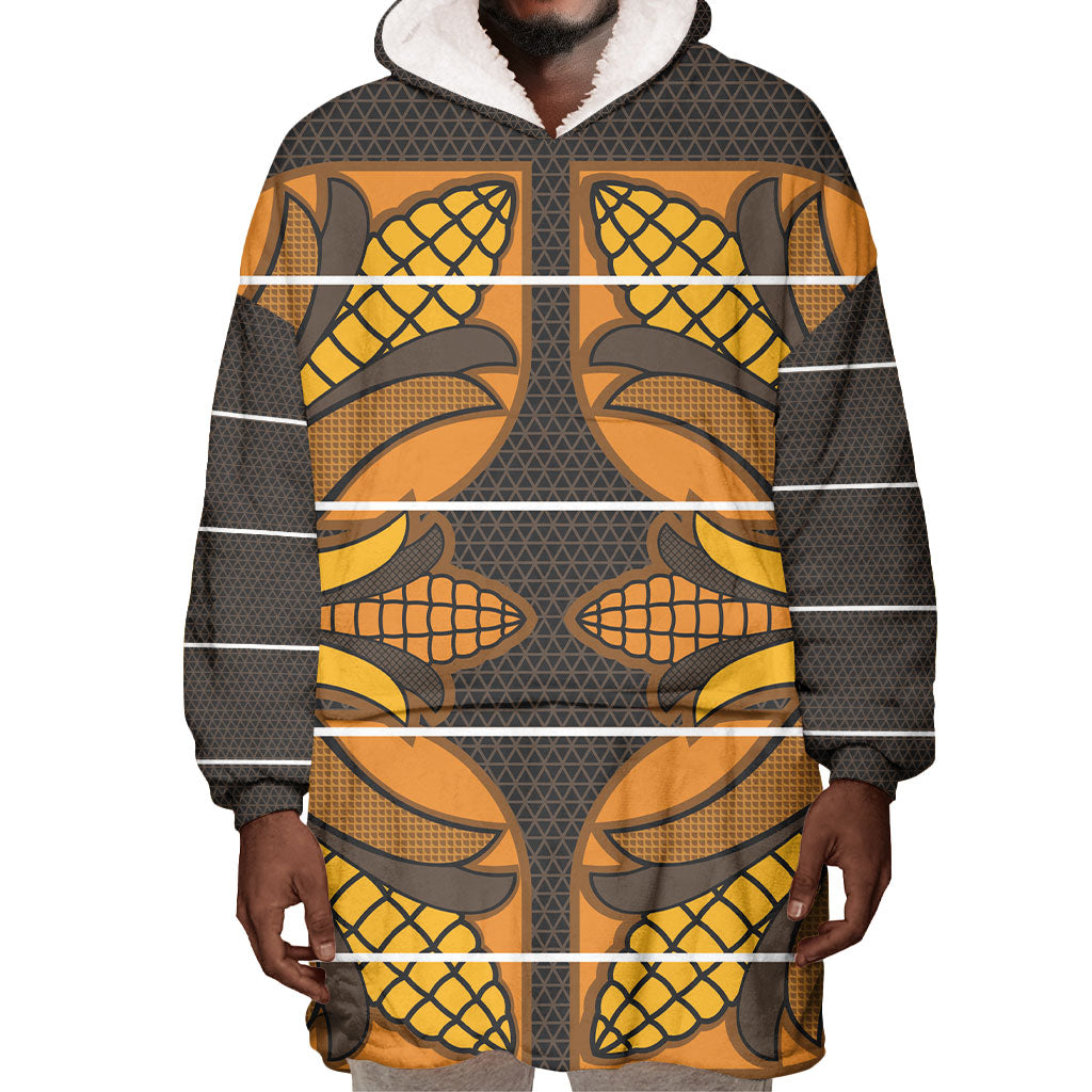 Old Gold Khotso Mojalefa Poone Wearable Blanket Hoodie Basotho Khotso Blanket Inspired