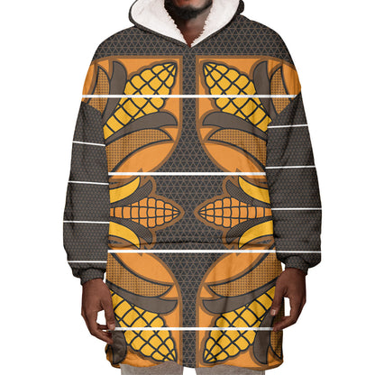 Old Gold Khotso Mojalefa Poone Wearable Blanket Hoodie Basotho Khotso Blanket Inspired