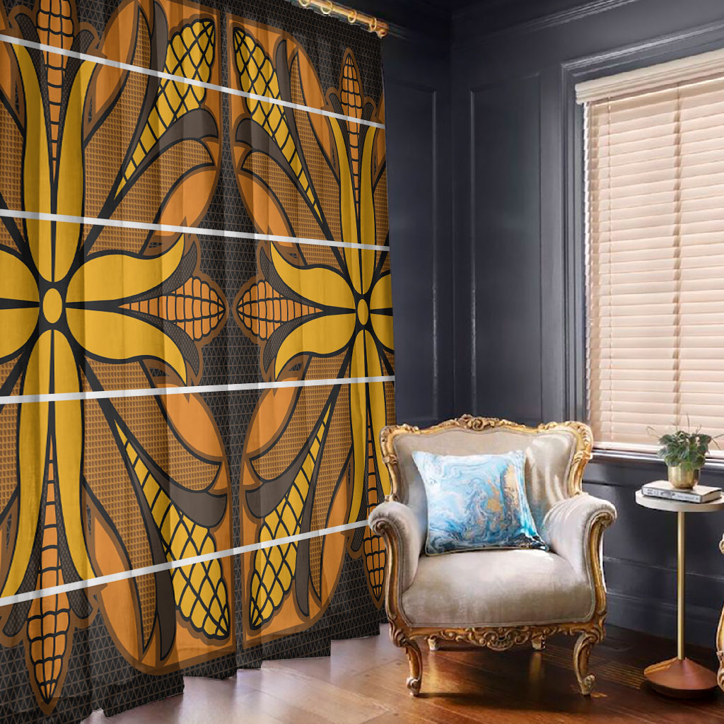 Old Gold Khotso Mojalefa Poone Window Curtain Basotho Khotso Blanket Inspired