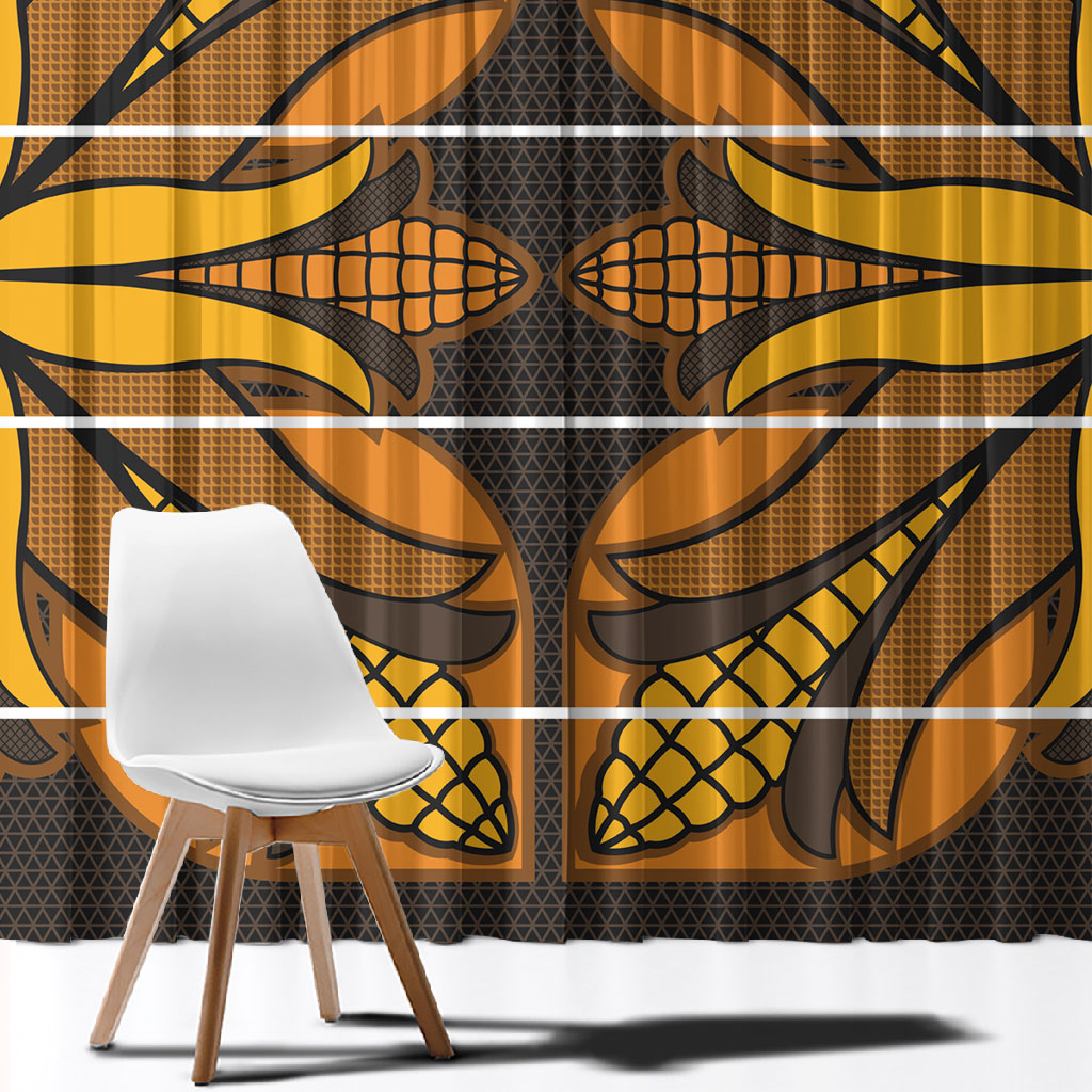 Old Gold Khotso Mojalefa Poone Window Curtain Basotho Khotso Blanket Inspired