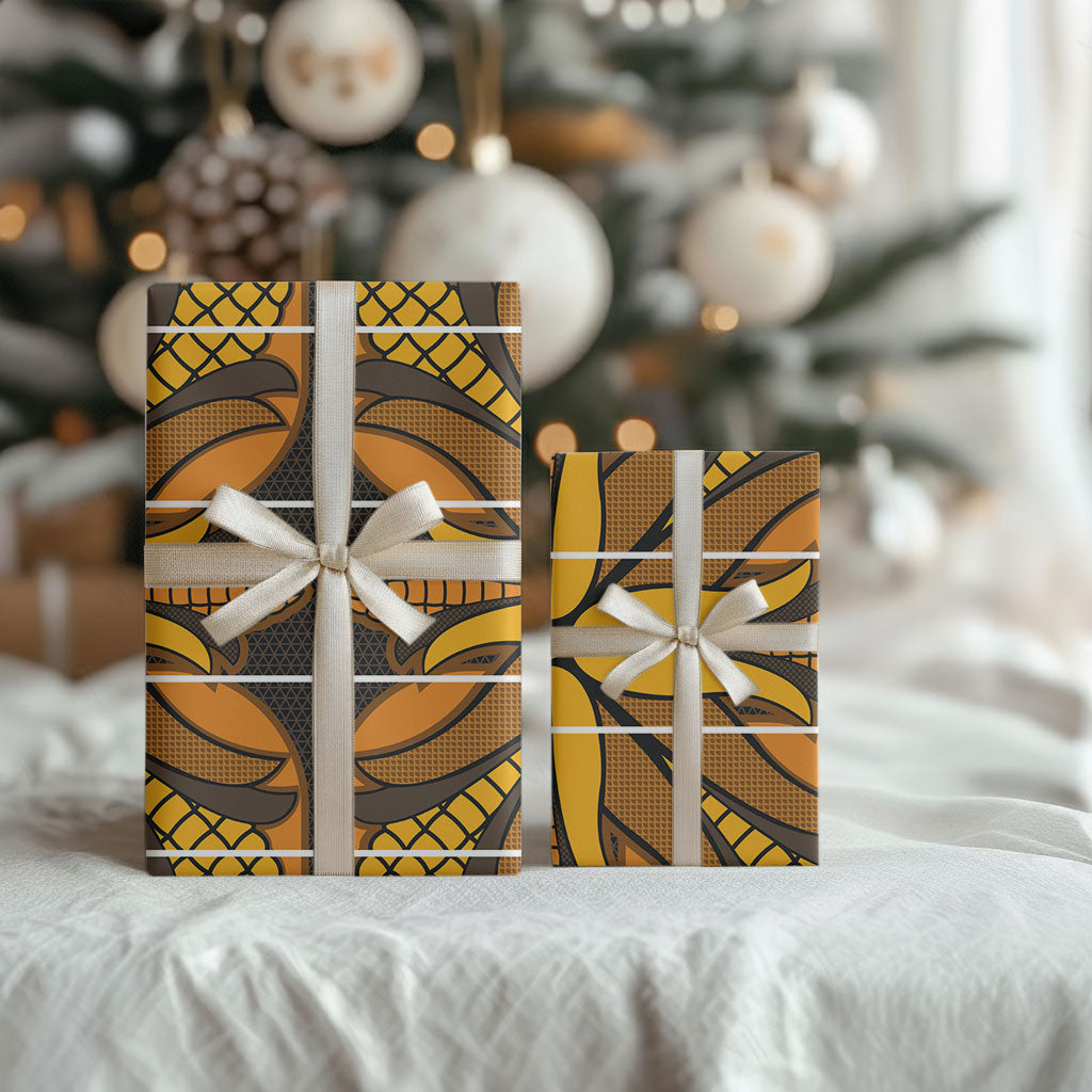 Old Gold Khotso Mojalefa Poone Wrapping Paper Basotho Khotso Blanket Inspired