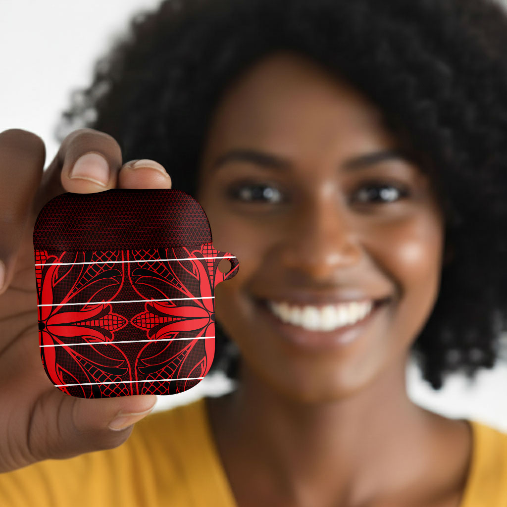 Scarlet Red Khotso Mojalefa Poone AirPods Case Basotho Khotso Blanket Inspired