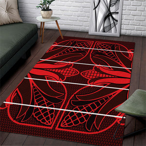 Scarlet Red Khotso Mojalefa Poone Area Rug Basotho Khotso Blanket Inspired