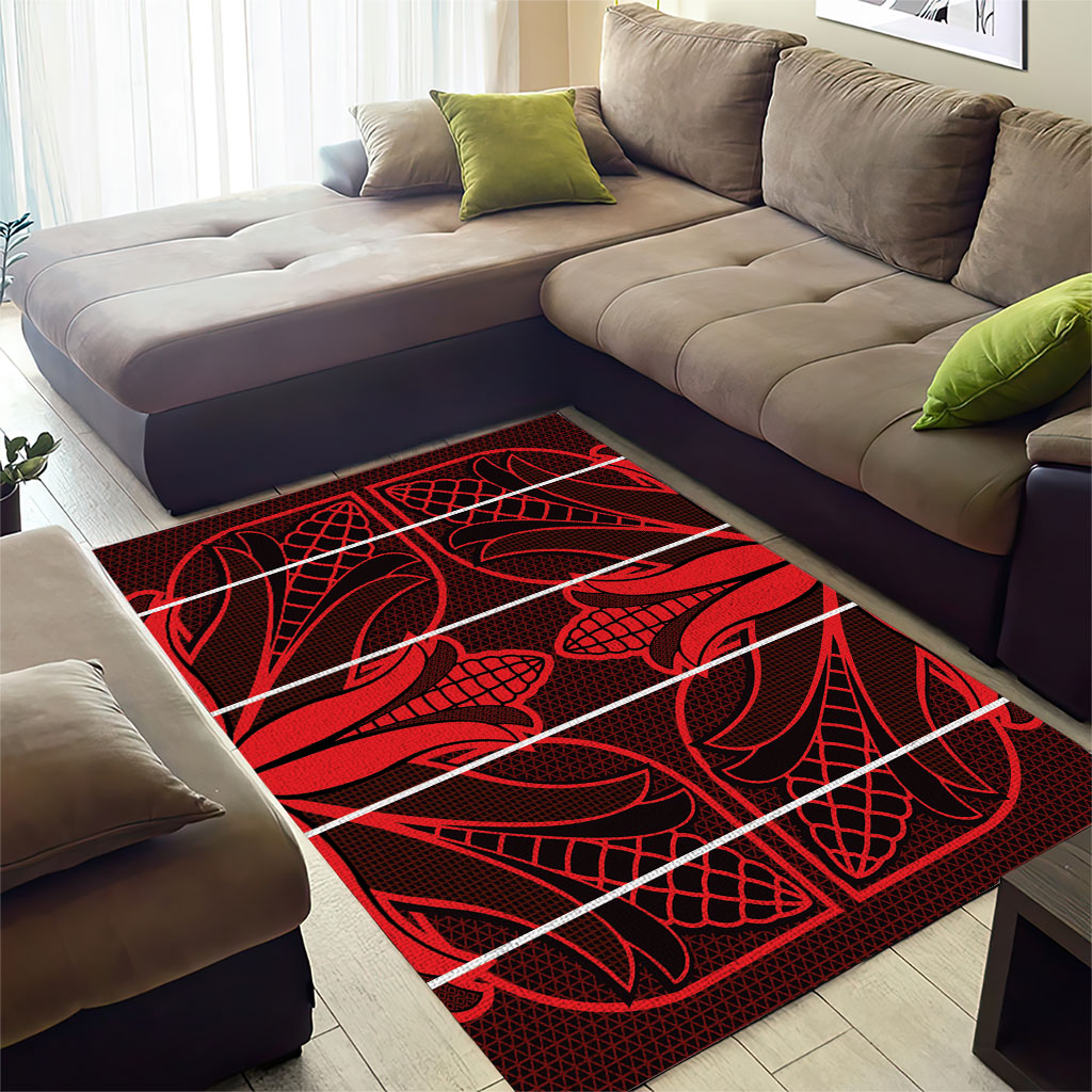 Scarlet Red Khotso Mojalefa Poone Area Rug Basotho Khotso Blanket Inspired