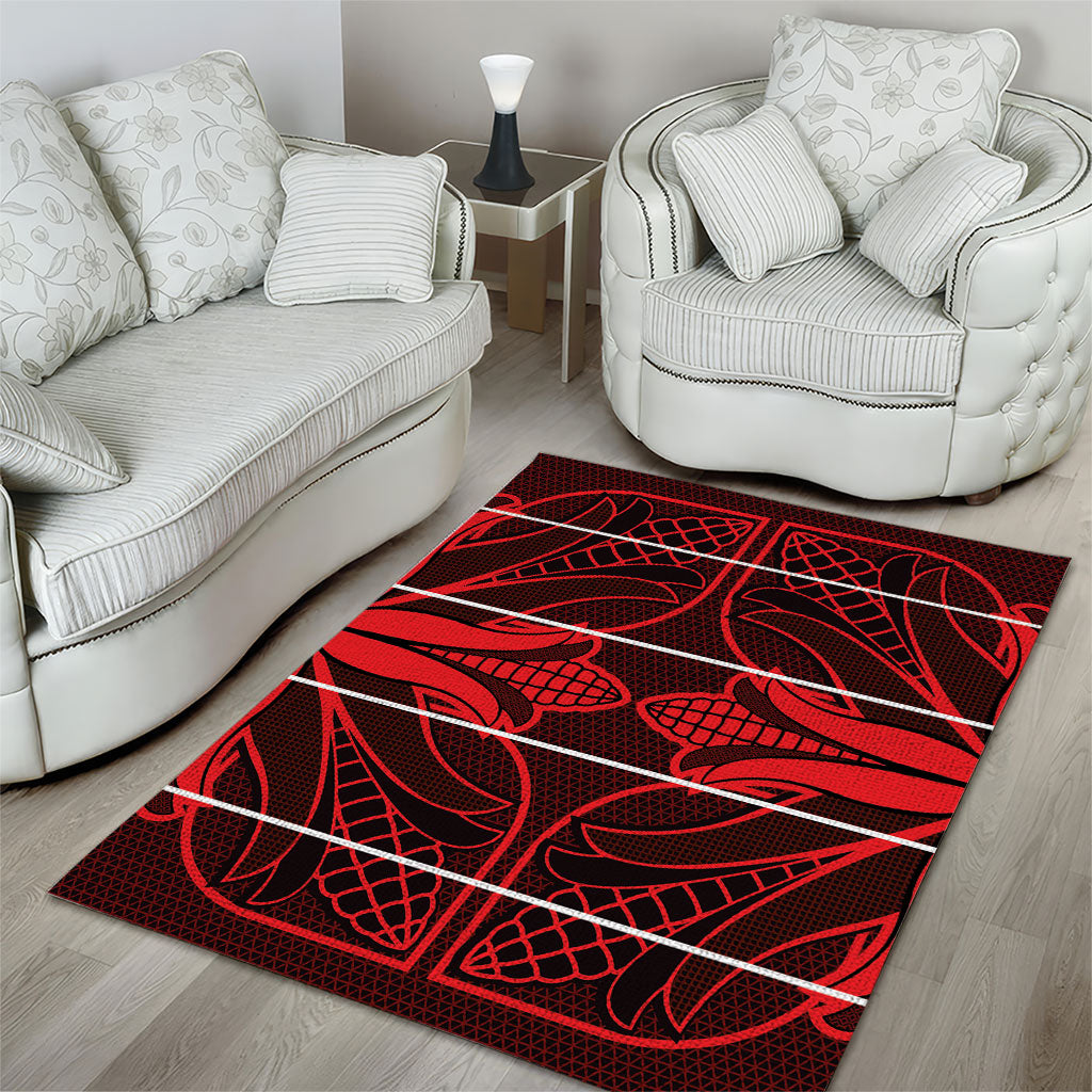 Scarlet Red Khotso Mojalefa Poone Area Rug Basotho Khotso Blanket Inspired