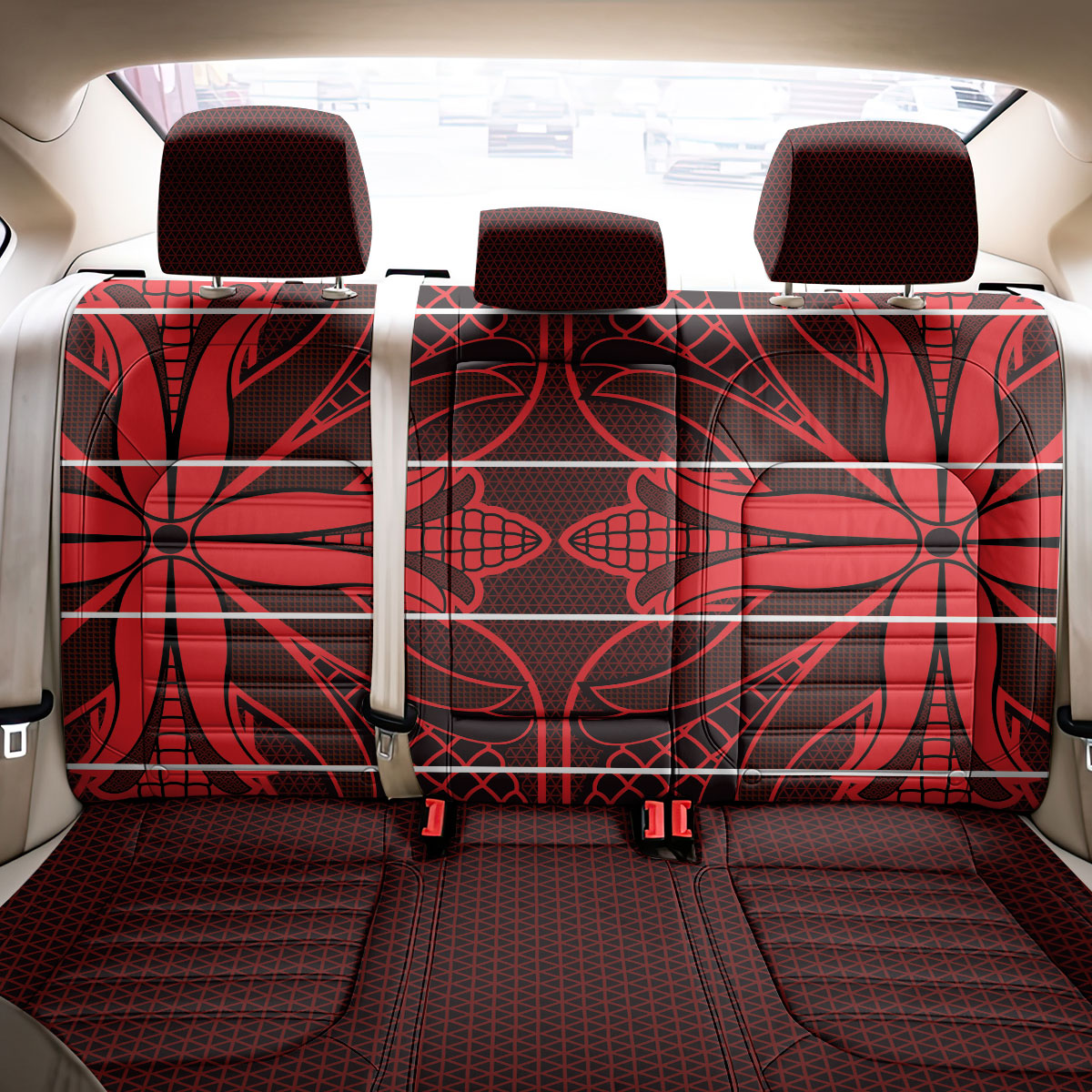 Scarlet Red Khotso Mojalefa Poone Back Car Seat Cover Basotho Khotso Blanket Inspired