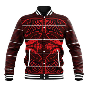Scarlet Red Khotso Mojalefa Poone Baseball Jacket Basotho Khotso Blanket Inspired