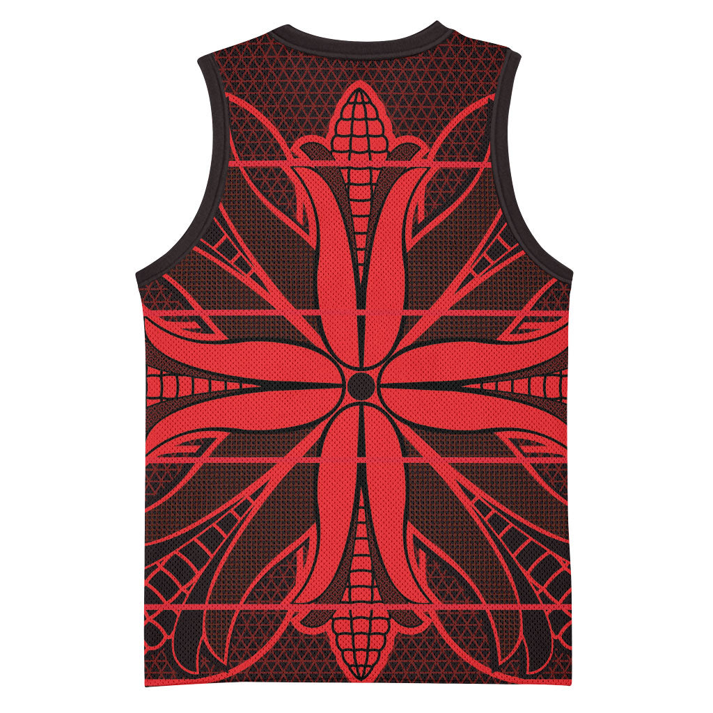 Scarlet Red Khotso Mojalefa Poone Basketball Jersey Basotho Khotso Blanket Inspired