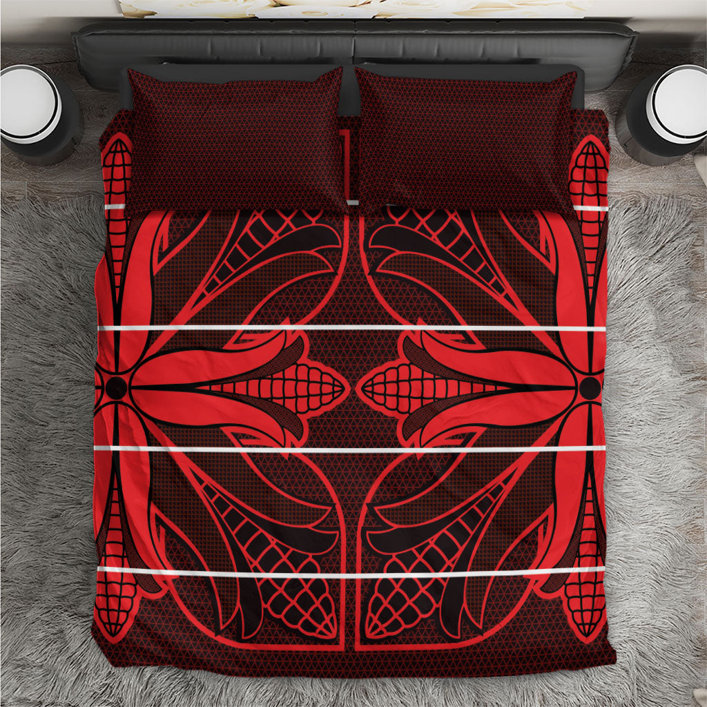 Scarlet Red Khotso Mojalefa Poone Bedding Set Basotho Khotso Blanket Inspired