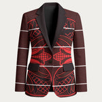 Scarlet Red Khotso Mojalefa Poone Blazer Basotho Khotso Blanket Inspired