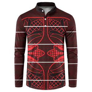 Scarlet Red Khotso Mojalefa Poone Button Sweatshirt Basotho Khotso Blanket Inspired