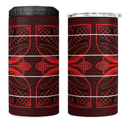 Scarlet Red Khotso Mojalefa Poone 4 in 1 Can Cooler Tumbler Basotho Khotso Blanket Inspired
