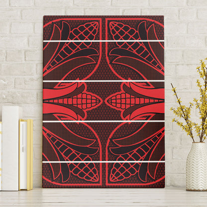 Scarlet Red Khotso Mojalefa Poone Canvas Wall Art Basotho Khotso Blanket Inspired