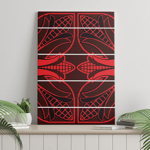 Scarlet Red Khotso Mojalefa Poone Canvas Wall Art Basotho Khotso Blanket Inspired