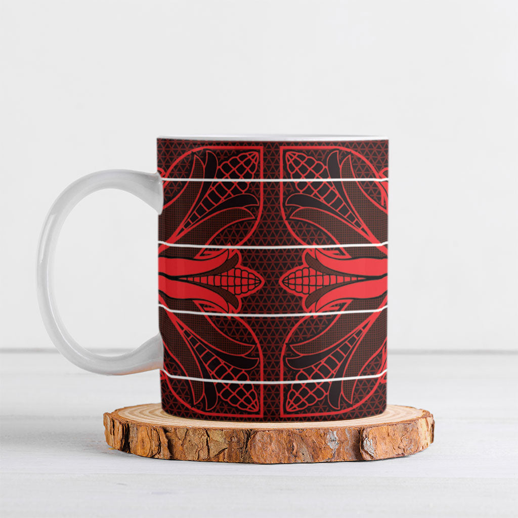 Scarlet Red Khotso Mojalefa Poone Ceramic Mug Basotho Khotso Blanket Inspired