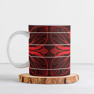 Scarlet Red Khotso Mojalefa Poone Ceramic Mug Basotho Khotso Blanket Inspired