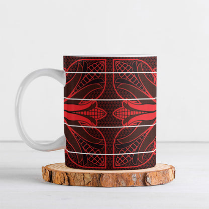Scarlet Red Khotso Mojalefa Poone Ceramic Mug Basotho Khotso Blanket Inspired