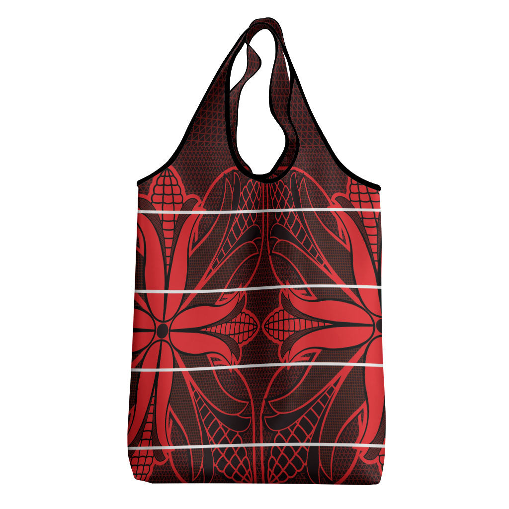 Scarlet Red Khotso Mojalefa Poone Grocery Bag Basotho Khotso Blanket Inspired