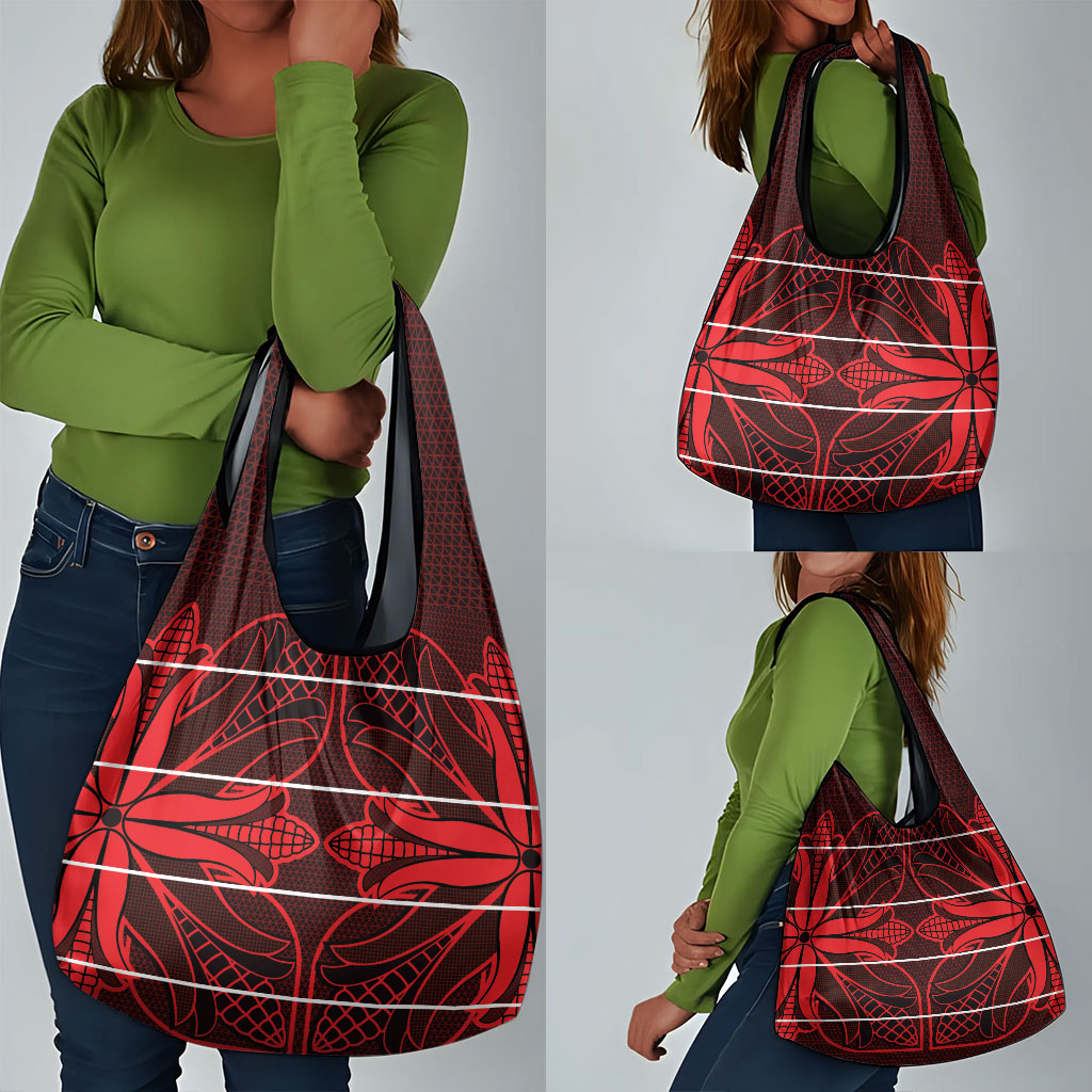 Scarlet Red Khotso Mojalefa Poone Grocery Bag Basotho Khotso Blanket Inspired