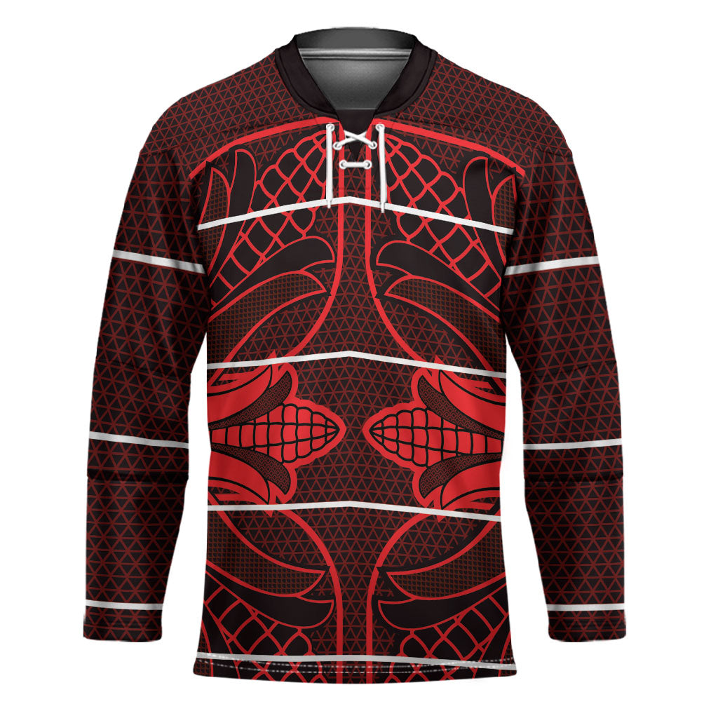 Scarlet Red Khotso Mojalefa Poone Hockey Jersey Basotho Khotso Blanket Inspired