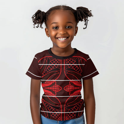 Scarlet Red Khotso Mojalefa Poone Kid T shirt Basotho Khotso Blanket Inspired
