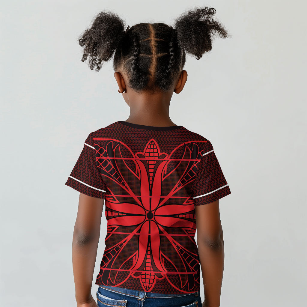Scarlet Red Khotso Mojalefa Poone Kid T shirt Basotho Khotso Blanket Inspired