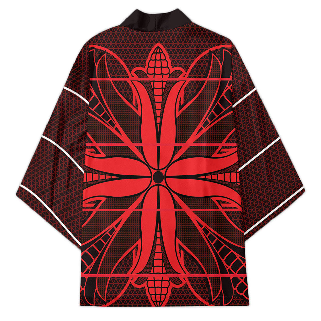Scarlet Red Khotso Mojalefa Poone Kimono Basotho Khotso Blanket Inspired
