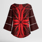 Scarlet Red Khotso Mojalefa Poone Kimono Sleeve Blouse Basotho Khotso Blanket Inspired