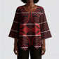 Scarlet Red Khotso Mojalefa Poone Kimono Sleeve Blouse Basotho Khotso Blanket Inspired