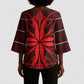 Scarlet Red Khotso Mojalefa Poone Kimono Sleeve Blouse Basotho Khotso Blanket Inspired