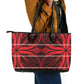 Scarlet Red Khotso Mojalefa Poone Leather Tote Bag Basotho Khotso Blanket Inspired