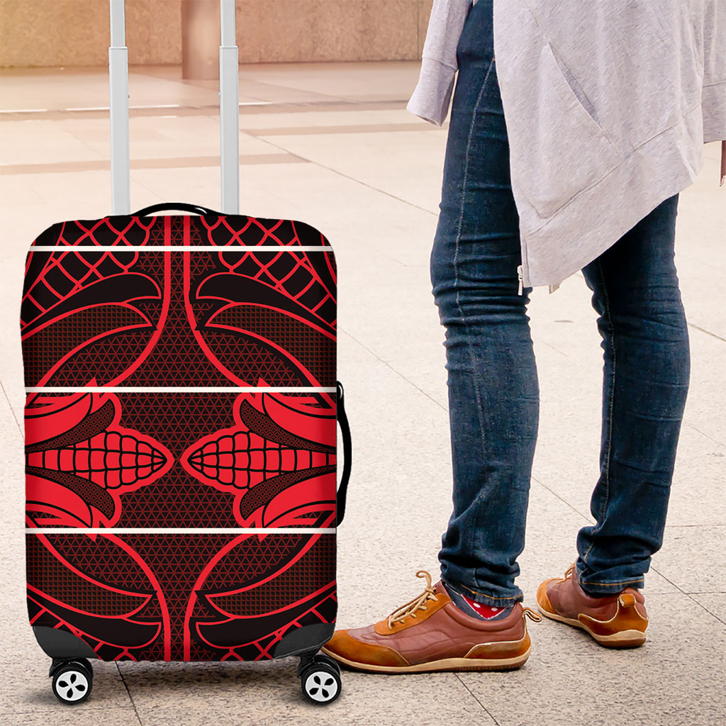 Scarlet Red Khotso Mojalefa Poone Luggage Cover Basotho Khotso Blanket Inspired