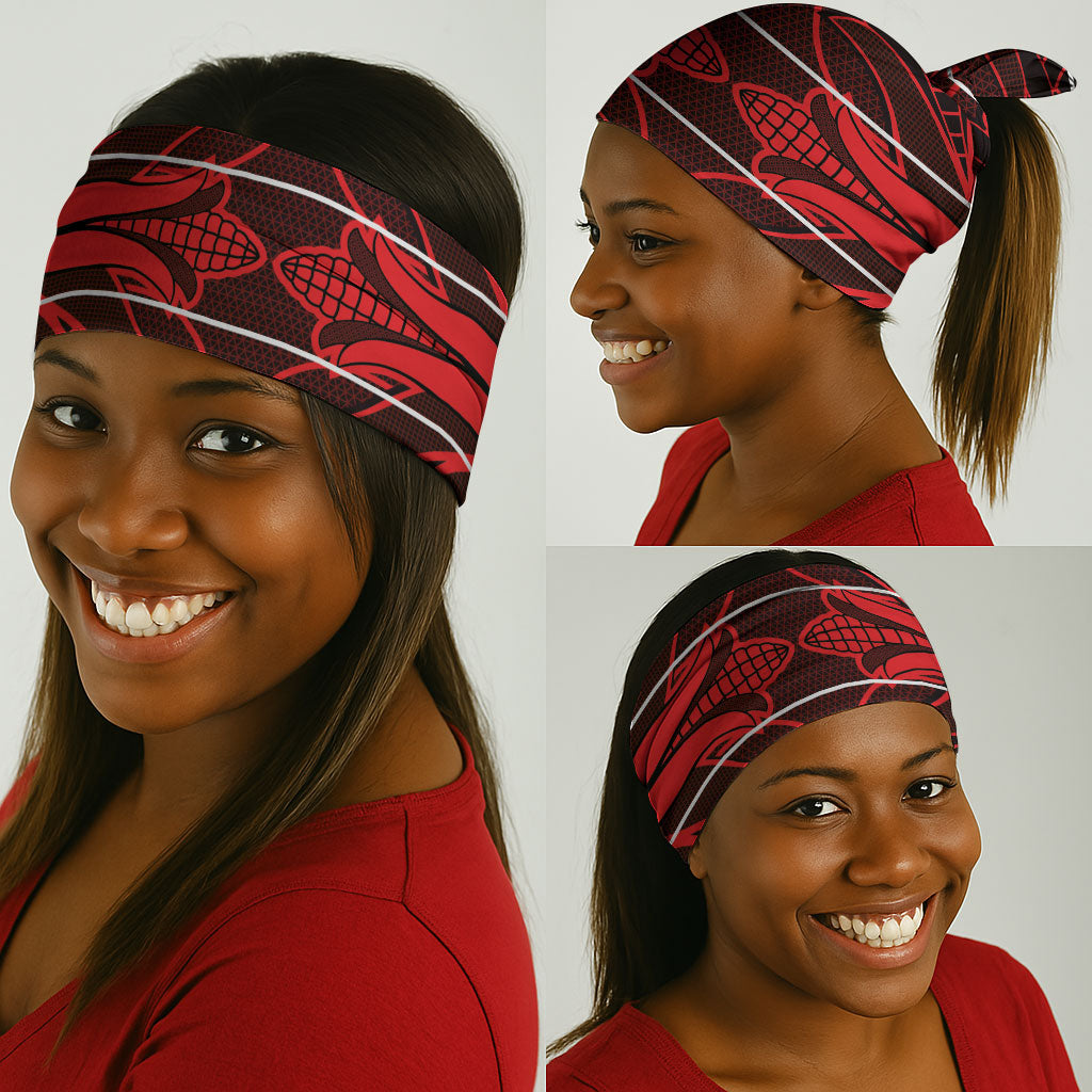 Scarlet Red Khotso Mojalefa Poone Neck Gaiter Basotho Khotso Blanket Inspired