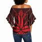Scarlet Red Khotso Mojalefa Poone Off Shoulder Wrap Waist Top Basotho Khotso Blanket Inspired