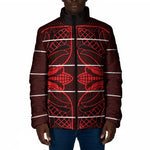 Scarlet Red Khotso Mojalefa Poone Padded Jacket Basotho Khotso Blanket Inspired