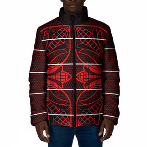 Scarlet Red Khotso Mojalefa Poone Padded Jacket Basotho Khotso Blanket Inspired