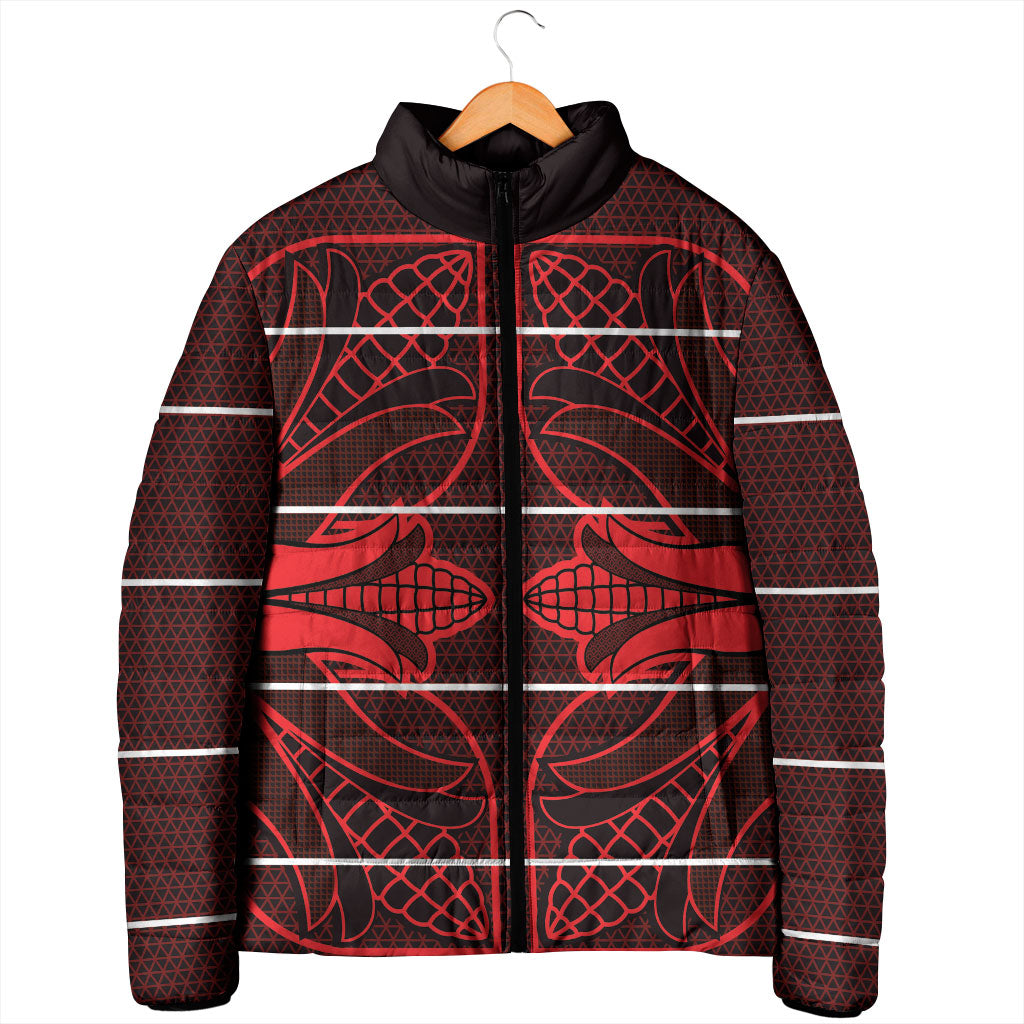 Scarlet Red Khotso Mojalefa Poone Padded Jacket Basotho Khotso Blanket Inspired