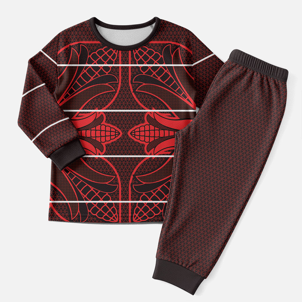 Scarlet Red Khotso Mojalefa Poone Christmas Pajama Set Basotho Khotso Blanket Inspired