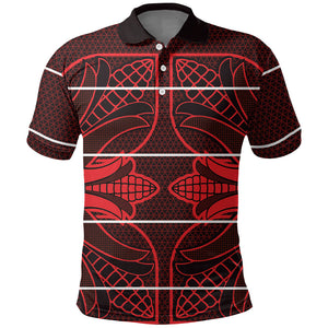 Scarlet Red Khotso Mojalefa Poone Polo Shirt Basotho Khotso Blanket Inspired