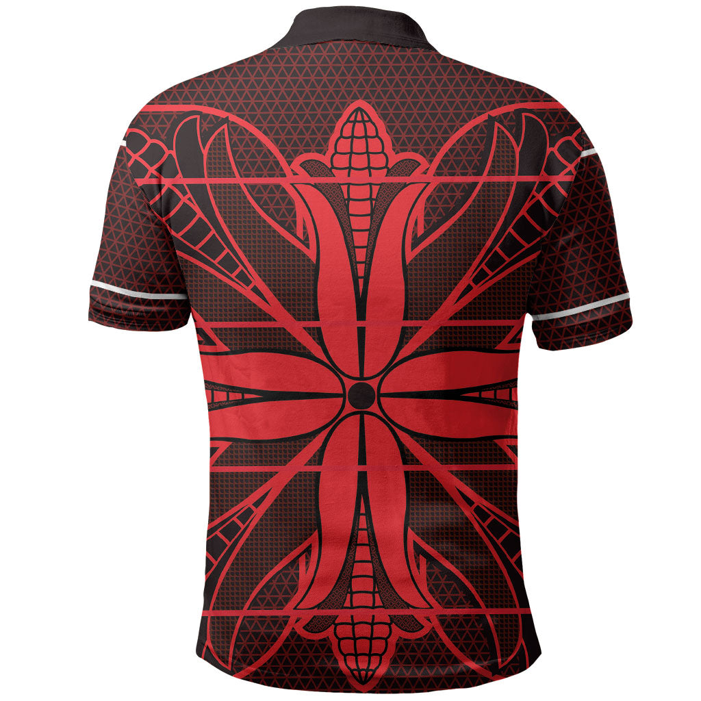 Scarlet Red Khotso Mojalefa Poone Polo Shirt Basotho Khotso Blanket Inspired