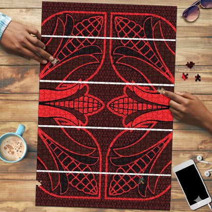 Scarlet Red Khotso Mojalefa Poone Puzzle Basotho Khotso Blanket Inspired