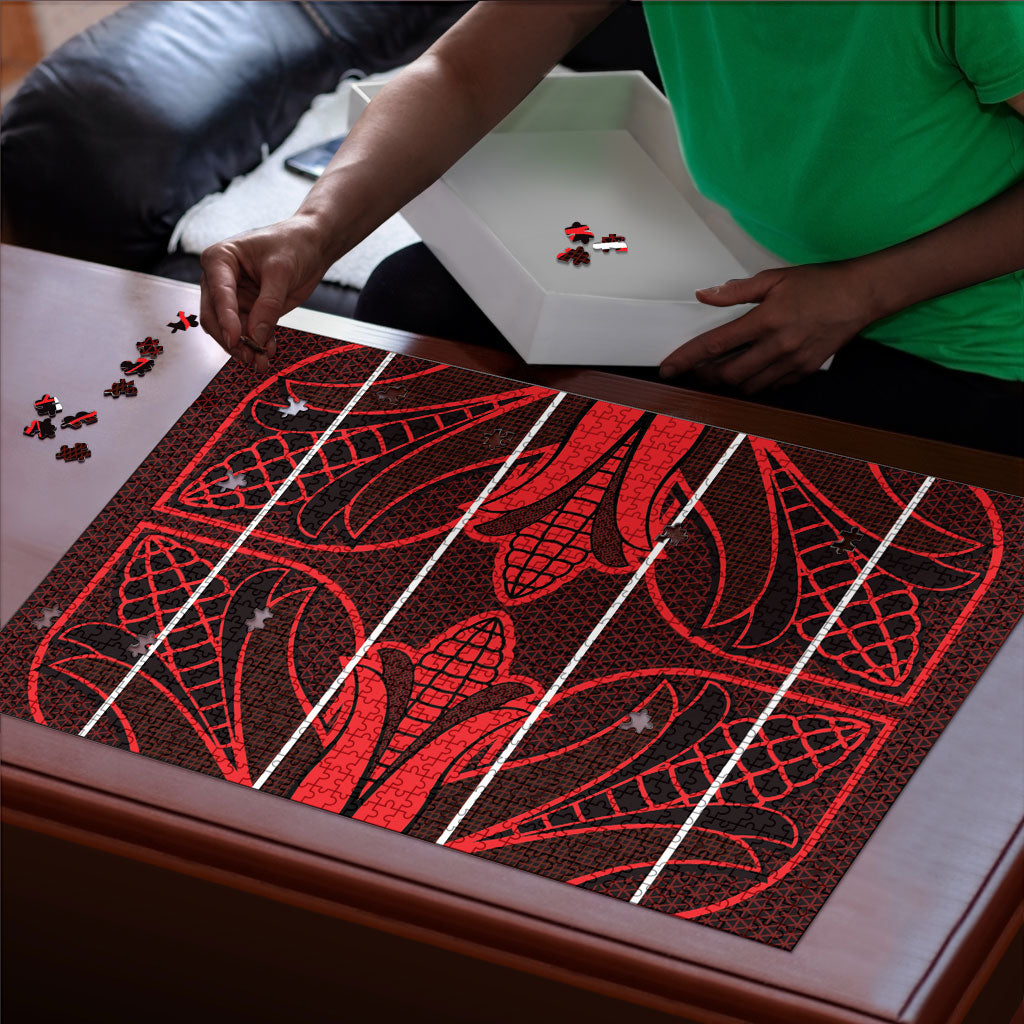 Scarlet Red Khotso Mojalefa Poone Puzzle Basotho Khotso Blanket Inspired