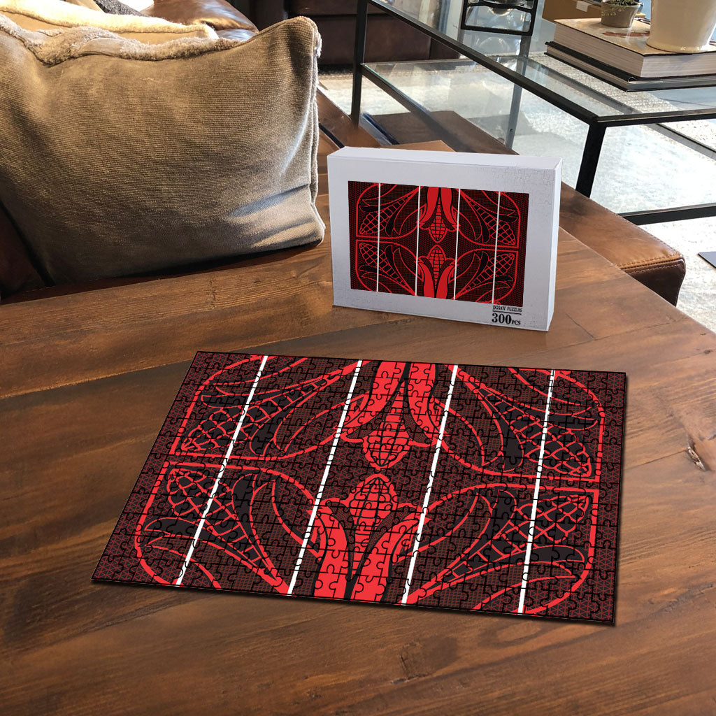 Scarlet Red Khotso Mojalefa Poone Puzzle Basotho Khotso Blanket Inspired